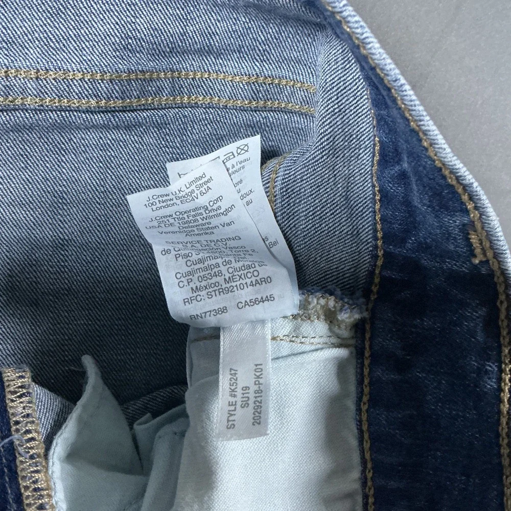 J.Crew Mercantile Womens Denim Shorts Blue Raw Hem High Rise Size 25 US 2
